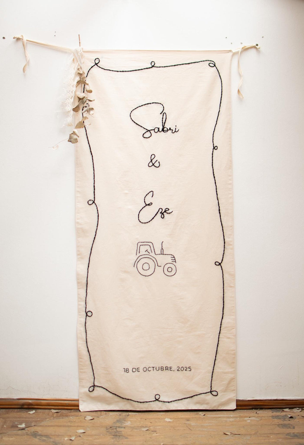 Custom Embroidered Wedding Banner