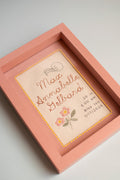 Personalized Birth Frame – Embroidered Baby Birth Stats Keepsake