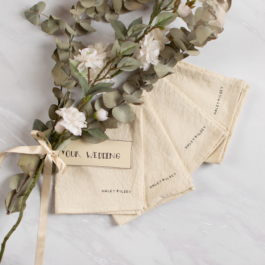 Personalized Embroidered Wedding Napkins – Custom Wedding Table Linens