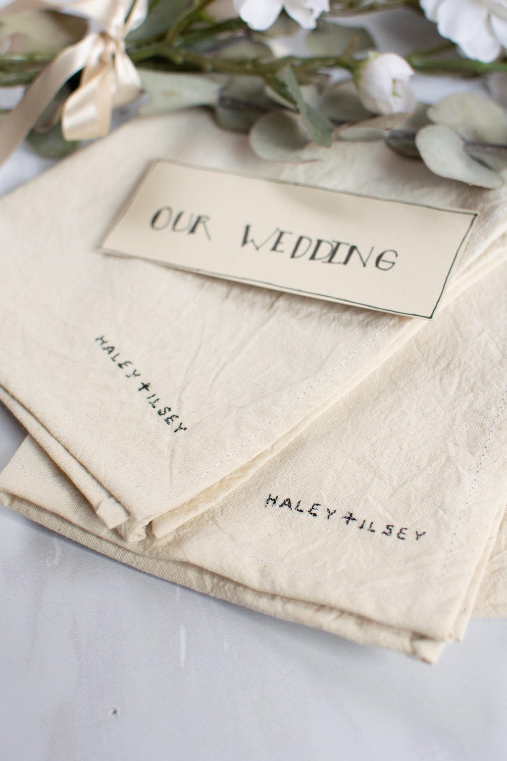 Personalized Embroidered Wedding Napkins – Custom Wedding Table Linens