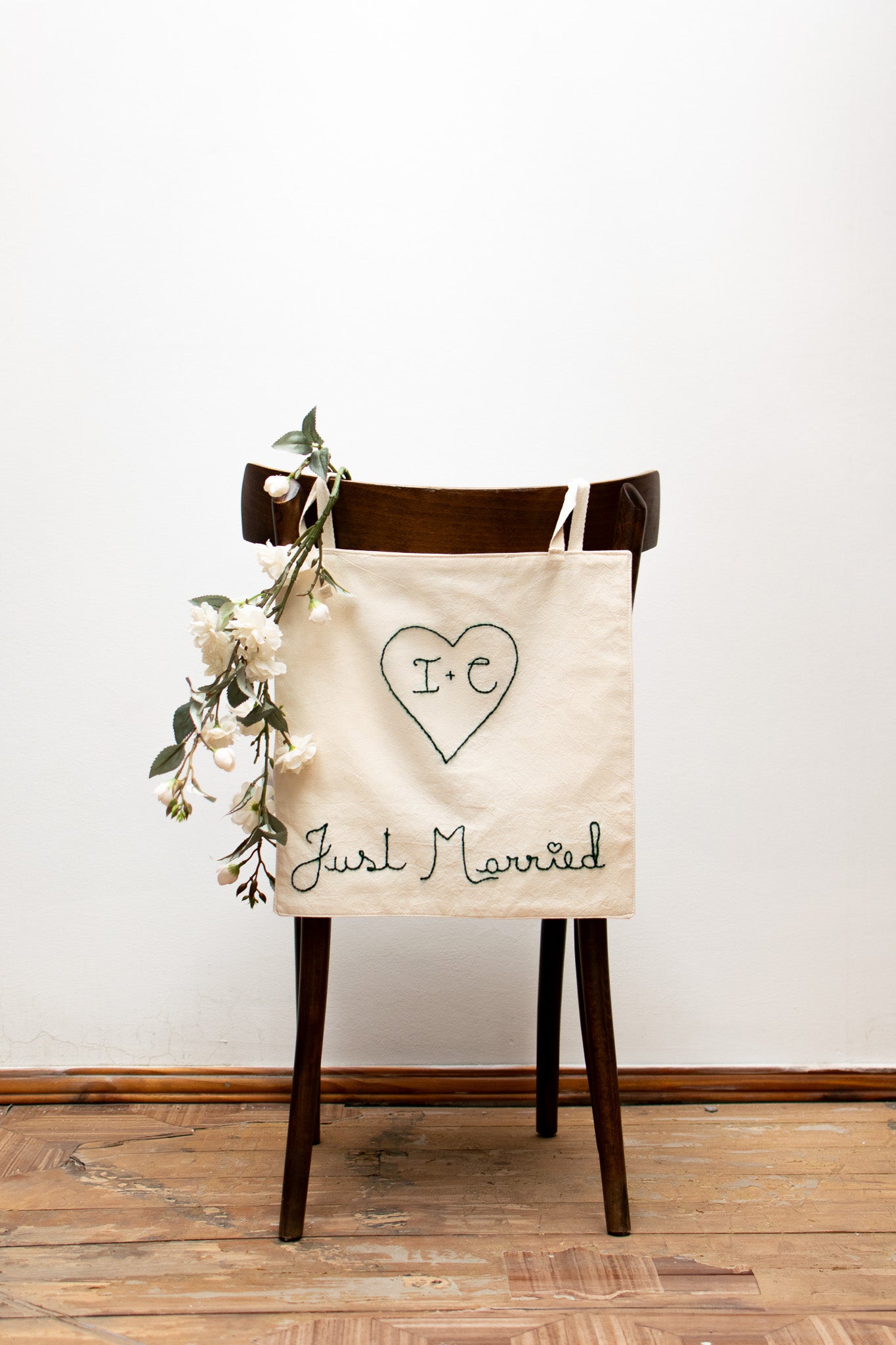 Custom Embroidered Wedding Chair Signs for Bride and Groom