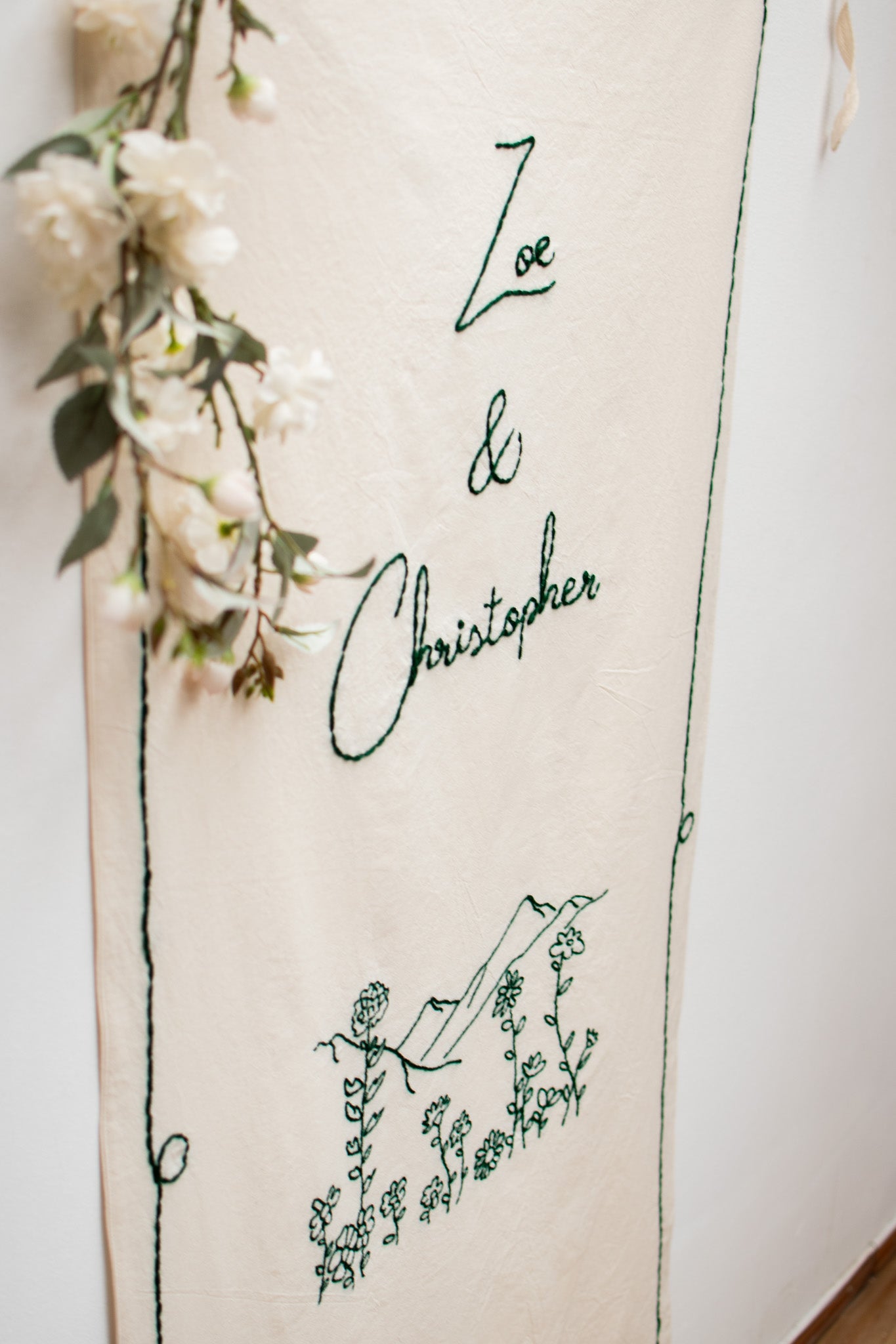 Custom Embroidered Wedding Banner